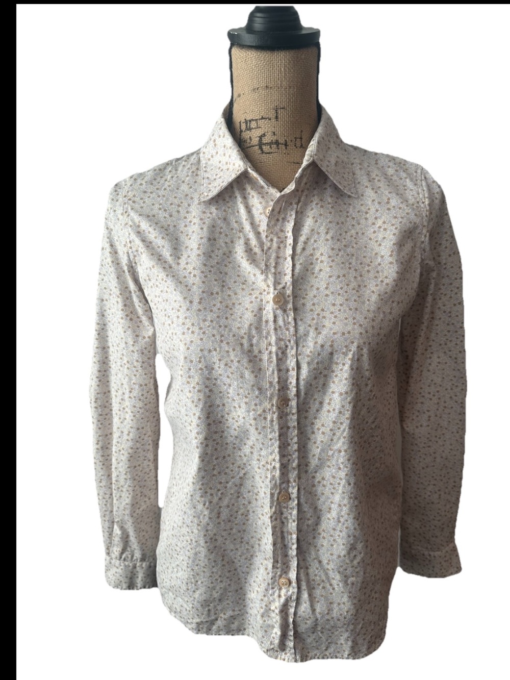 A.P.C. Rue Madame Paris Women's Long Sleeve Printed Cotton Casual Shirt EUR 36